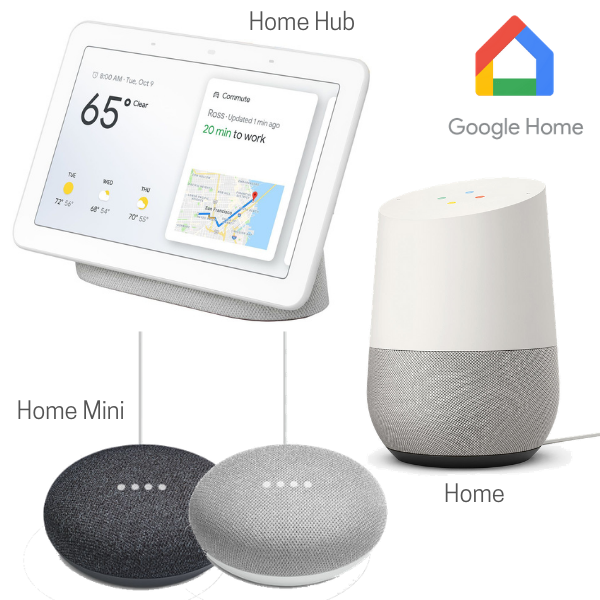 GOOGLE HOME SMART SPEAKER RANGE MINI, HUB, NEST SMART DISPLAY CHALK